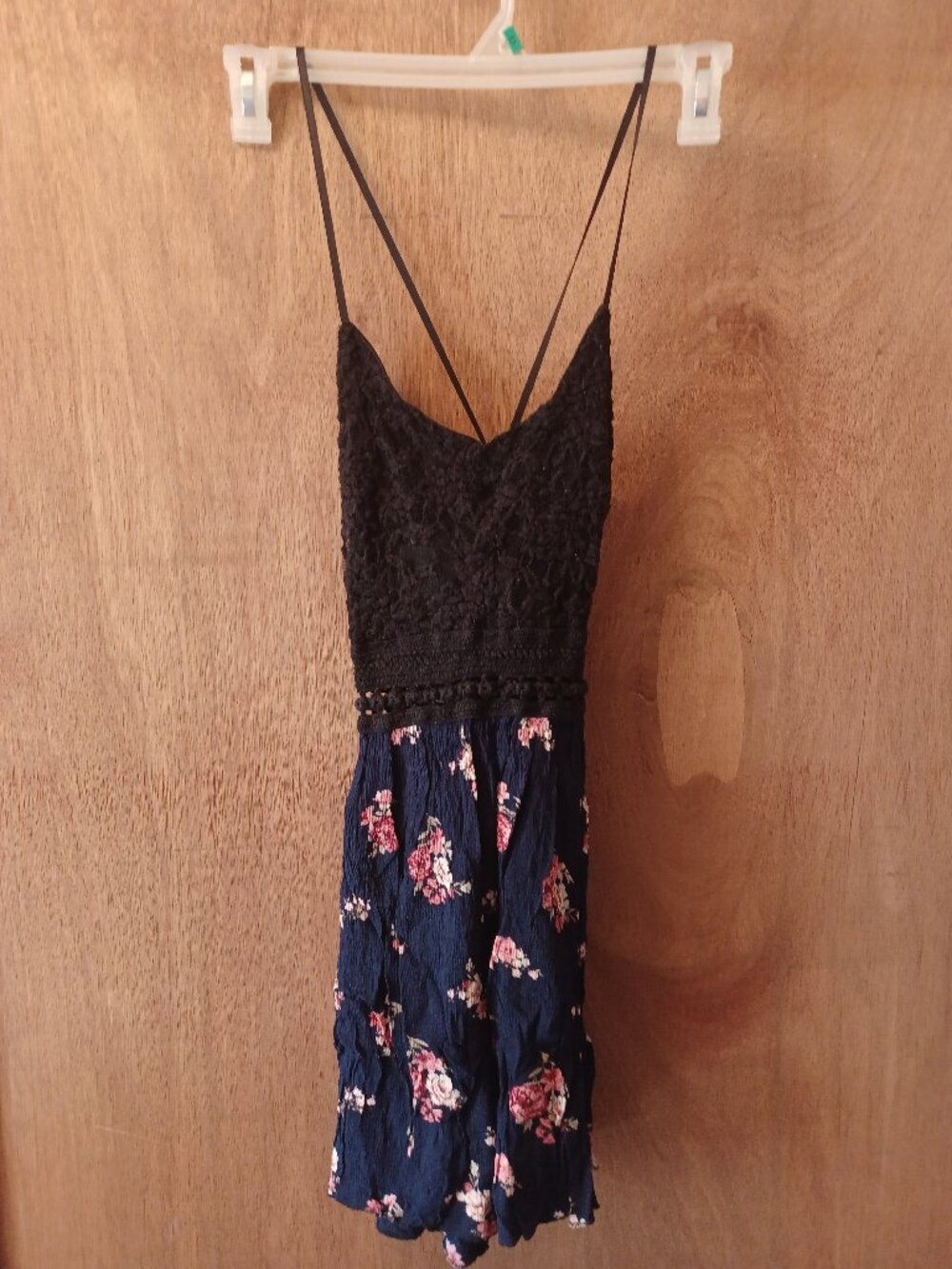 Ardene Women's Summer Dress Strapless Blue/Black Floral